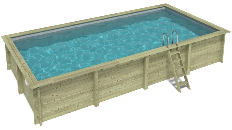 Piscina in legno Aqua 8.5x4.35 - H.1.45 m con profilo da cementare