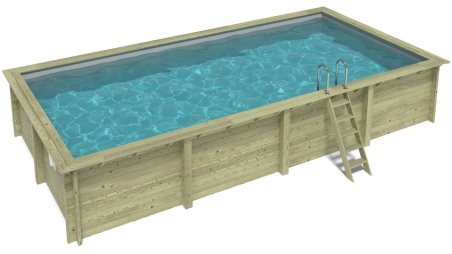 Piscina in legno Aqua 8.5x4.35 - H.1.45 m con profilo da cementare