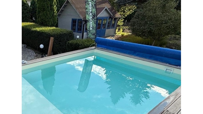 Piscina in legno Aqua 8.5x4.35 - H.1.45 m con profilo da cementare
