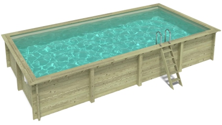 Piscina in legno Aqua 8.5x4.35 - H.1.45 m su telaio senza cementazione