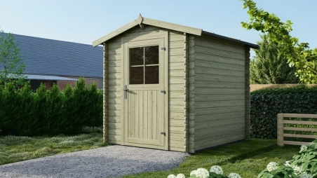 Casetta da giardino in legno - 4.75m2 - 1.9x2.5m - impregnata - 28mm - colore: verde