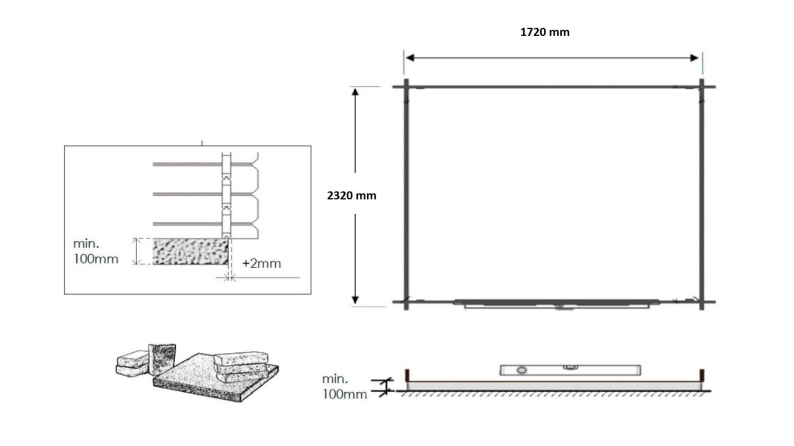 Casetta da giardino in legno - 4.75m2 - 1.9x2.5m - impregnata - 28mm - colore: verde