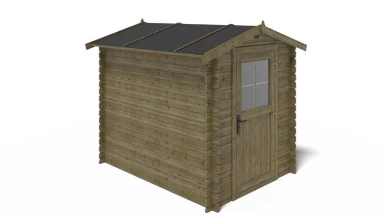 Casetta da giardino in legno - 4.75m2 - 1.9x2.5m - impregnata - 28mm - colore: verde