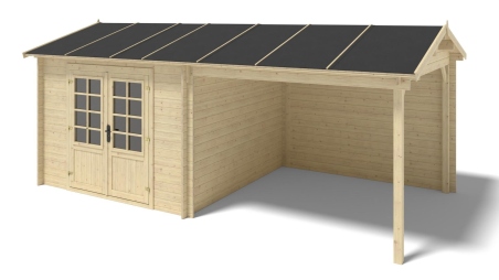 Casetta da giardino in legno - 18m2 - 5.79x3m - 28mm - colore: naturale