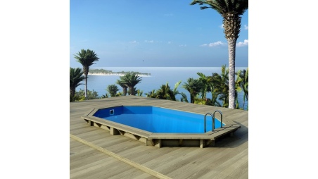 Piscina NEMO 4.3 x 3 - H.1.18 m, azzurro chiaro, con supporti da cementare