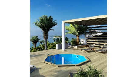 Piscina Coral 3.25 x 3.25 - H.1.18 m, azzurro chiaro, autoportanti - senza cementazione