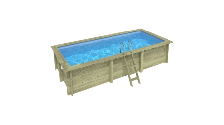 Piscina AQUA 6.1 x 2.85 - H.1.31 m, azzurro chiaro, con supporti da cementare