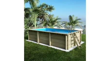 Piscina AQUA 6.1 x 2.85 - H.1.31 m, azzurro chiaro, con supporti da cementare