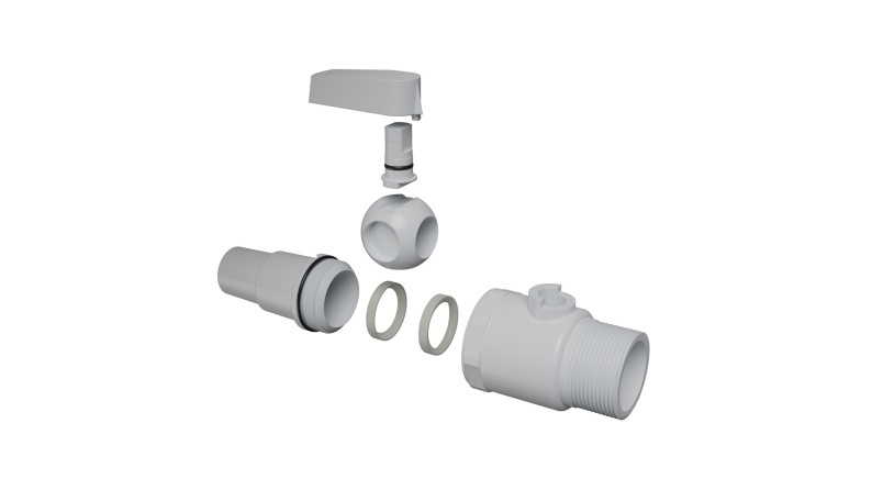 Valvola a sfera unidirezionale per piscina Ø38 mm