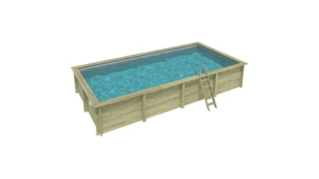 Piscina AQUA 8.5 x 4.35 - H.1.45 m, grigio, con supporti da cementare