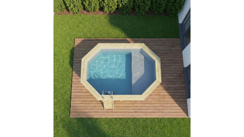 Piscina NEMO 4.3 x 3 – H.1.18 m con spiaggia, grigio, con supporti da cementare