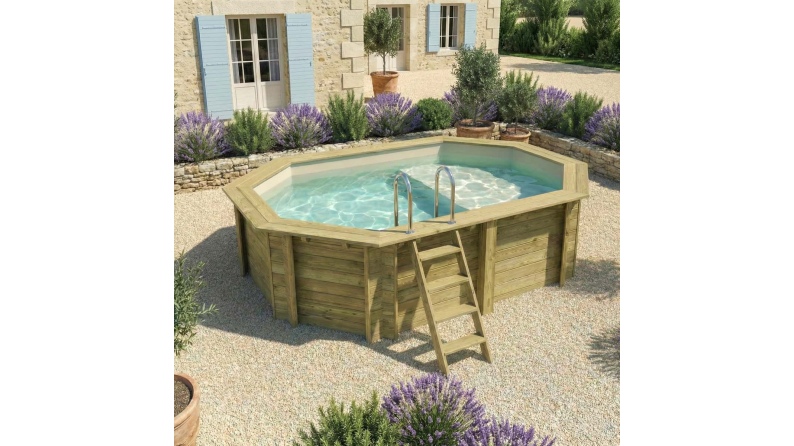 Piscina NEMO 4.3 x 3 – H.1.18 m con spiaggia, sabbia, Su telaio - senza cementazione