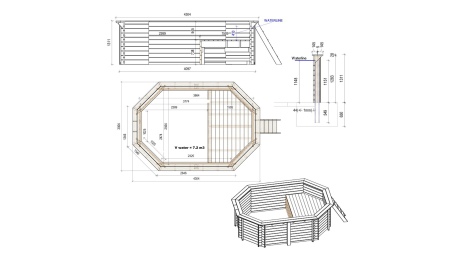 Piscina NEMO 4.3 x 3 – H.1.31 m con spiaggia, sabbia, con supporti da cementare