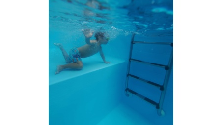 Piscina NEMO 7.3 x 3.97 – H.1.45 m con spiaggia, sabbia, Su telaio - senza cementazione