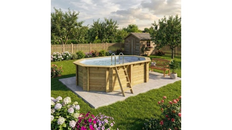 Piscina NEMO 4.3 x 3 - H.1.18 m, grigio, Su telaio - senza cementazione