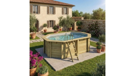 Piscina NEMO 4.3 x 3 - H.1.31 m, grigio, Su telaio - senza cementazione