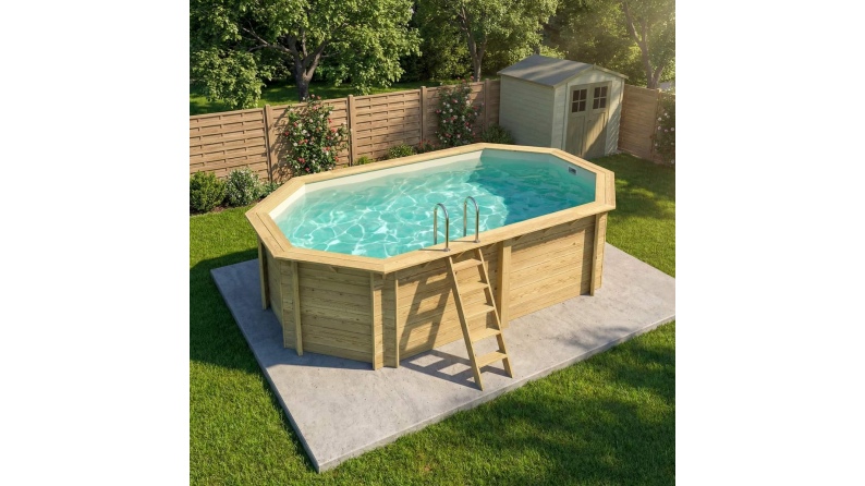 Piscina NEMO 5.79 x 3.49 - H.1.45 m, sabbia, con supporti da cementare