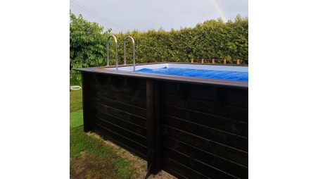 Piscina AQUA 4.65 x 2.85 - H.1.24 m, grigio, Su telaio - senza cementazione