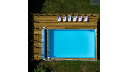 Piscina AQUA 6.1 x 2.85 - H.1.31 m, sabbia, con supporti fissati al calcestruzzo