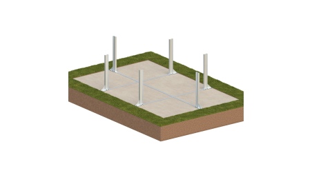 Piscina AQUA 6.1 x 2.85 - H.1.31 m, grigio, Su telaio - senza cementazione