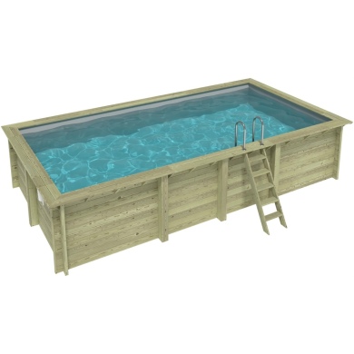 Piscina AQUA 7 x 3.75 - H.1.45 m, grigio, con supporti da cementare