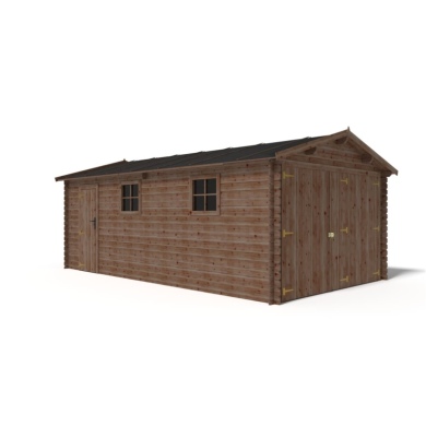 Garage in legno - 21m2 - 3.5x6m - impregnata - 28mm - colore: marrone