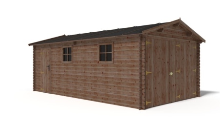 Garage in legno - 21m2 - 3.5x6m - impregnata - 28mm - colore: marrone