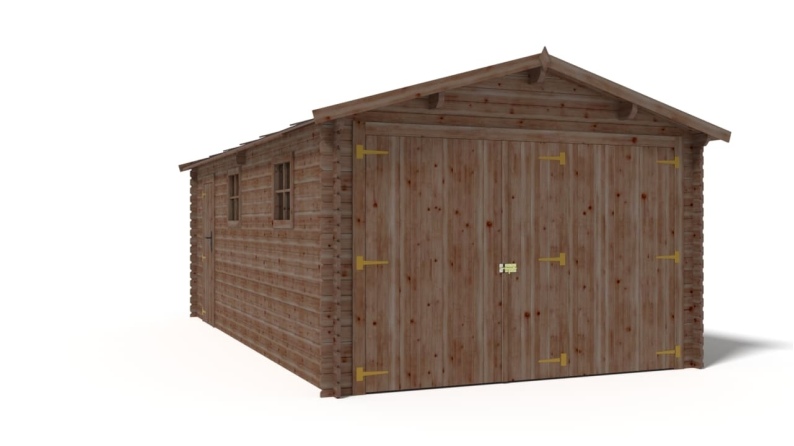 Garage in legno - 21m2 - 3.5x6m - impregnata - 28mm - colore: marrone