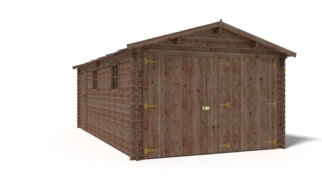 Garage in legno - 21m2 - 3.5x6m - impregnata - 28mm - colore: marrone