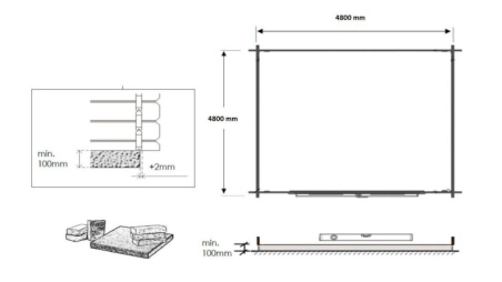 Casetta da giardino in legno - 25m2 - 5x5m - 40mm - colore: naturale