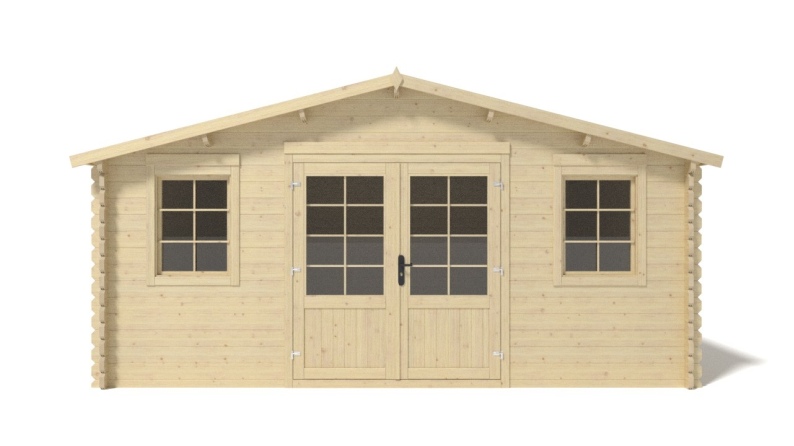 Casetta da giardino in legno - 25m2 - 5x5m - 40mm - colore: naturale