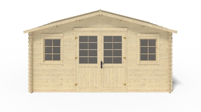 Casetta da giardino in legno - 20m2 - 5x4m - 40mm - colore: naturale