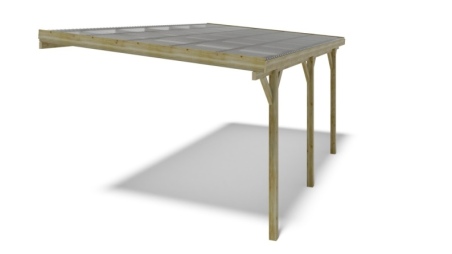 Tettoia posto auto coperto in legno 3x5.24 m - 15 m2 - copertura PVC  