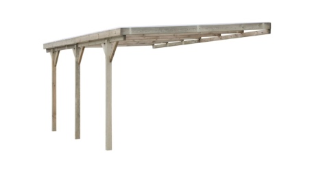 Tettoia posto auto coperto in legno 3x5.24 m - 15 m2 - copertura PVC  