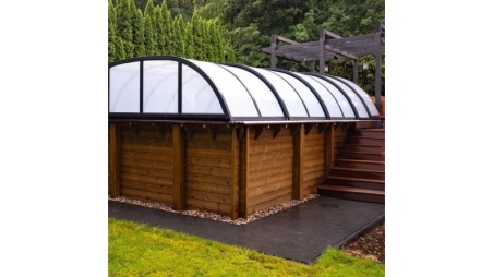 Copertura telescopica per piscina Horizon - 7.03x3.36 m - Policarbonato alveolare da 8 mm - per la piscina BAS7307