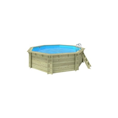 Piscina in legno Verona 4.72 x 4.72 - H.1.2 m, azzurro chiaro, autoportanti - senza cementazione
