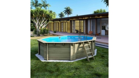 Piscina in legno Verona 4.72 x 4.72 - H.1.2 m, azzurro chiaro, autoportanti - senza cementazione
