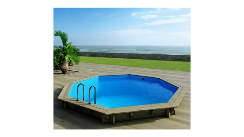 Piscina in legno Verona 4.72 x 4.72 - H.1.2 m, azzurro chiaro, autoportanti - senza cementazione