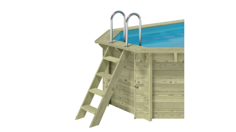 Piscina in legno Verona 4.72 x 4.72 - H.1.2 m, azzurro chiaro, autoportanti - senza cementazione