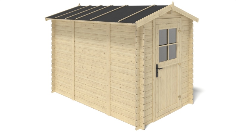 Casetta da giardino in legno - 5.7m2 - 1.9x3m - 28mm - colore: naturale