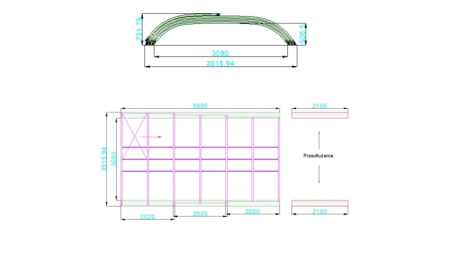 Copertura telescopica per piscina Horizon - 5.95x3.08 m - Policarbonato alveolare da 8 mm - per la piscina BAS7305