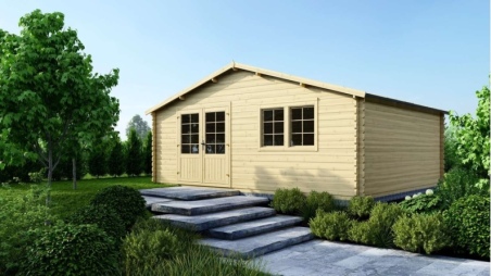 Casetta da giardino in legno - 30m2 - 6x5m - 40mm - colore: naturale