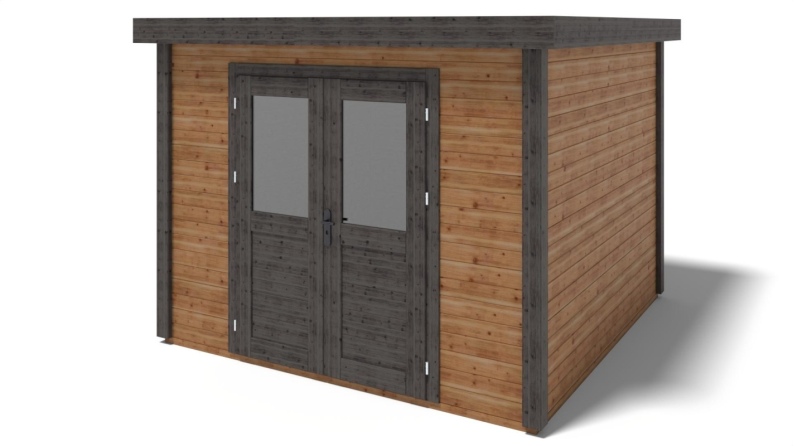 Casetta da giardino in legno Aura 3.09x3.09 m - 9.55 m2 - 28 mm - impregnata