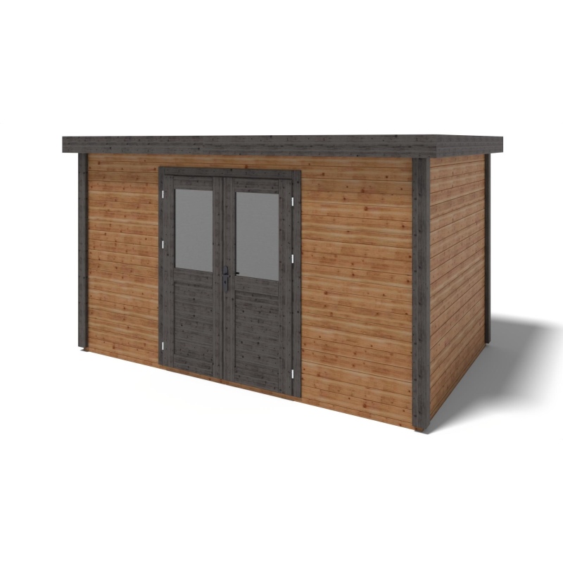 Casetta da giardino in legno  4.09x2.59 m - 10.59 m2 - 28 mm - impregnata