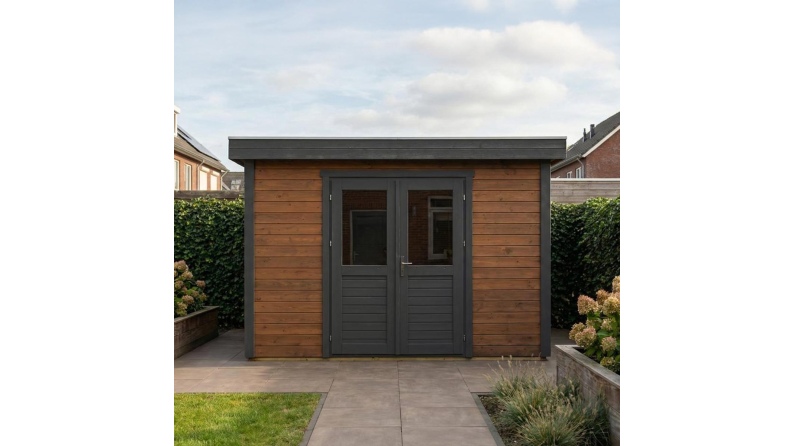 Casetta da giardino in legno Freya 4.09x3.09 m - 12.64 m2 - 28 mm - impregnata