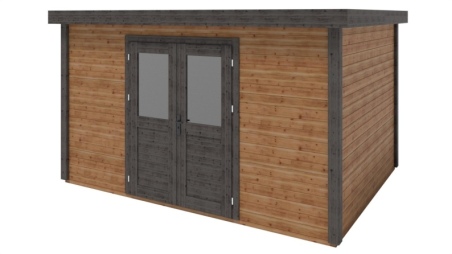 Casetta da giardino in legno Freya 4.09x3.09 m - 12.64 m2 - 28 mm - impregnata