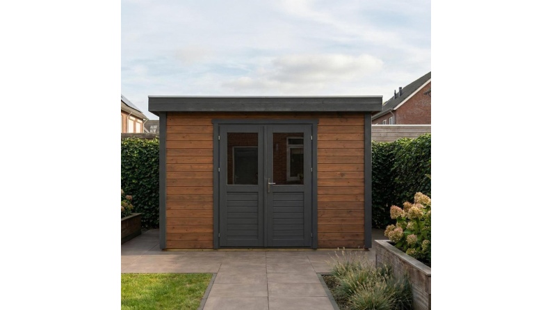 Casetta da giardino in legno Freya 4.09x4.09 m - 16.73 m2 - 28 mm - impregnata