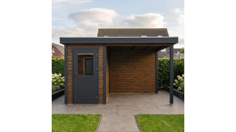 Casetta da giardino in legno Mira 4.06x2.59 m - 10.51 m2 - 28 mm - impregnata