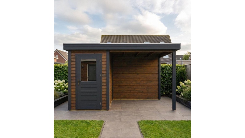 Casetta da giardino in legno Mira 1.59x3.09 m - 12.54 m2 - 28 mm - impregnata