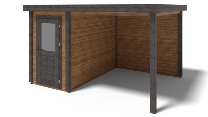 Casetta da giardino in legno Mira 1.59x3.09 m - 12.54 m2 - 28 mm - impregnata